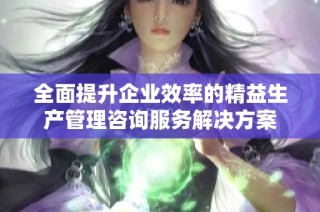 全面提升企业效率的精益生产管理咨询服务解决方案