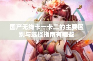国产无线卡一卡二的主要区别与选择指南有哪些