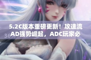 5.2C版本重磅更新！攻速流AD强势崛起，ADC玩家必看攻略