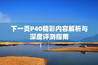 下一页P40精彩内容解析与深度评测指南