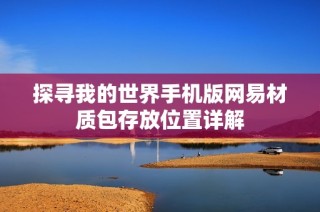 探寻我的世界手机版网易材质包存放位置详解