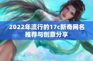 2022年流行的17c新奇网名推荐与创意分享