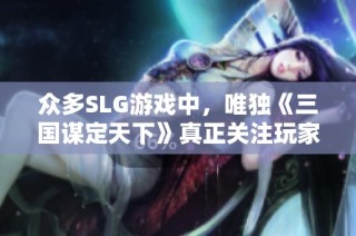 众多SLG游戏中，唯独《三国谋定天下》真正关注玩家体验的重要性
