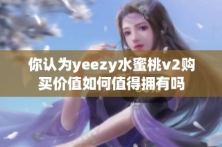 你认为yeezy水蜜桃v2购买价值如何值得拥有吗