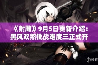 《射雕》9月5日更新介绍：黑风双煞挑战难度三正式开启