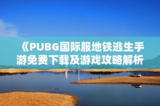 《PUBG国际服地铁逃生手游免费下载及游戏攻略解析》