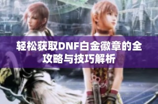 轻松获取DNF白金徽章的全攻略与技巧解析