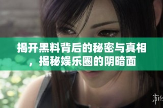 揭开黑料背后的秘密与真相，揭秘娱乐圈的阴暗面