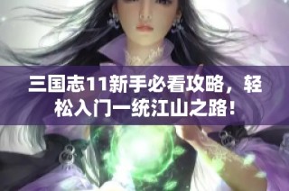 三国志11新手必看攻略，轻松入门一统江山之路！