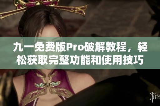 九一免费版Pro破解教程，轻松获取完整功能和使用技巧
