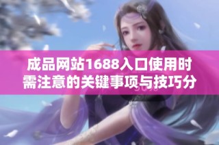 成品网站1688入口使用时需注意的关键事项与技巧分享