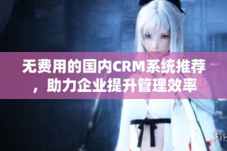 无费用的国内CRM系统推荐，助力企业提升管理效率