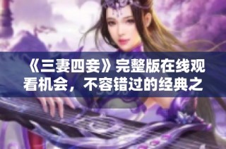 《三妻四妾》完整版在线观看机会，不容错过的经典之作