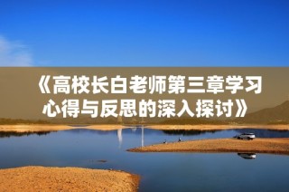 《高校长白老师第三章学习心得与反思的深入探讨》