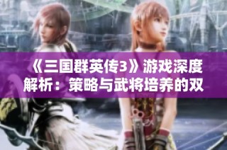 《三国群英传3》游戏深度解析：策略与武将培养的双重获胜之道