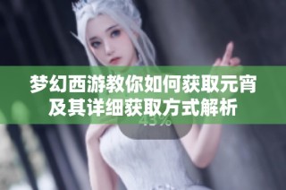 梦幻西游教你如何获取元宵及其详细获取方式解析