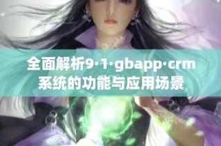 全面解析9·1·gbapp·crm系统的功能与应用场景