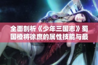 全面剖析《少年三国志》蜀国橙将徐庶的属性技能与最佳阵容搭配