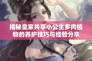 揭秘皇家共享小公主多肉植物的养护技巧与经验分享
