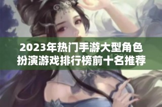 2023年热门手游大型角色扮演游戏排行榜前十名推荐