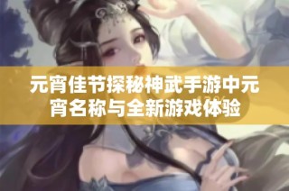 元宵佳节探秘神武手游中元宵名称与全新游戏体验