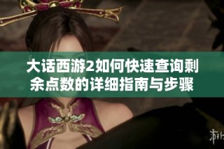 大话西游2如何快速查询剩余点数的详细指南与步骤