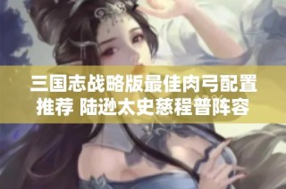三国志战略版最佳肉弓配置推荐 陆逊太史慈程普阵容解析