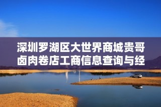 深圳罗湖区大世界商城贵哥卤肉卷店工商信息查询与经营状况分析