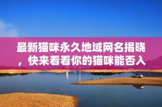 最新猫咪永久地域网名揭晓，快来看看你的猫咪能否入选