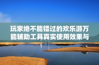 玩家绝不能错过的欢乐游万能辅助工具真实使用效果与用户体验分享