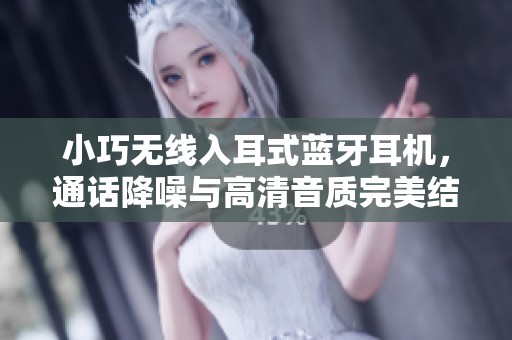 小巧无线入耳式蓝牙耳机，通话降噪与高清音质完美结合