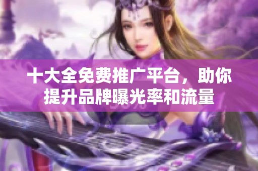 十大全免费推广平台，助你提升品牌曝光率和流量