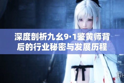 深度剖析九幺9·1鉴黄师背后的行业秘密与发展历程