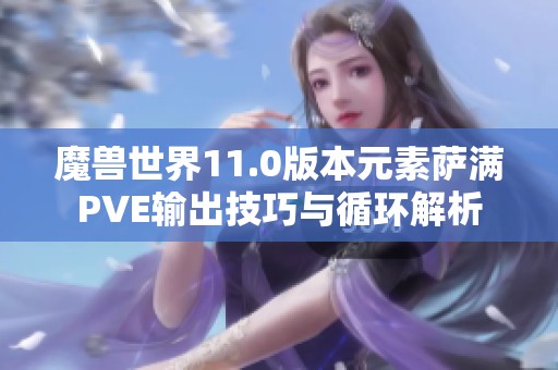 魔兽世界11.0版本元素萨满PVE输出技巧与循环解析