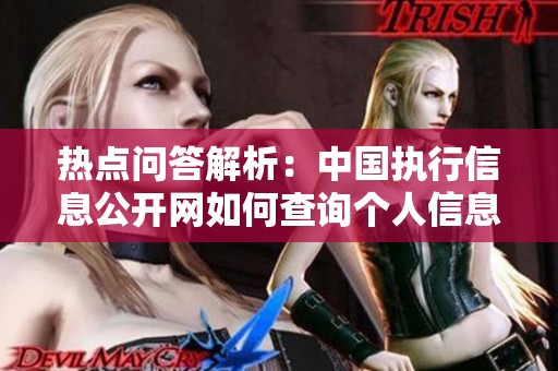 热点问答解析：中国执行信息公开网如何查询个人信息并在线获取