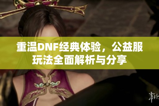 重温DNF经典体验，公益服玩法全面解析与分享