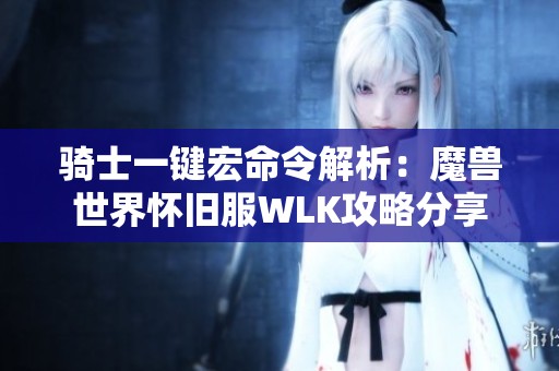 骑士一键宏命令解析：魔兽世界怀旧服WLK攻略分享
