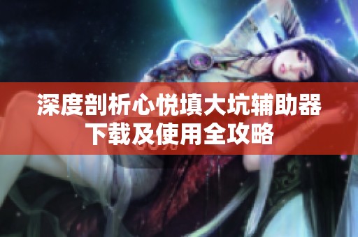 深度剖析心悦填大坑辅助器下载及使用全攻略