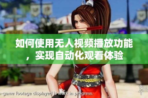 如何使用无人视频播放功能，实现自动化观看体验