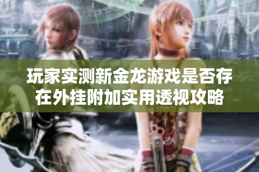 玩家实测新金龙游戏是否存在外挂附加实用透视攻略