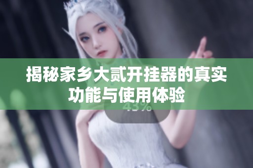 揭秘家乡大贰开挂器的真实功能与使用体验