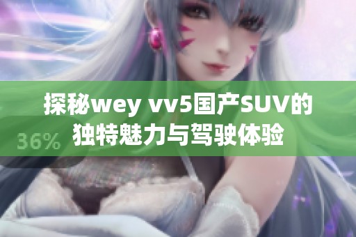 探秘wey vv5国产SUV的独特魅力与驾驶体验