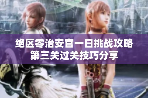 绝区零治安官一日挑战攻略第三关过关技巧分享