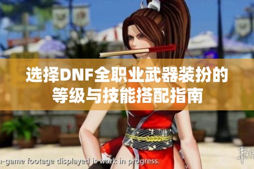 选择DNF全职业武器装扮的等级与技能搭配指南