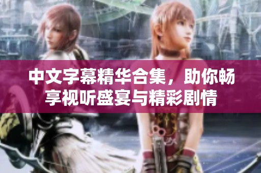 中文字幕精华合集，助你畅享视听盛宴与精彩剧情