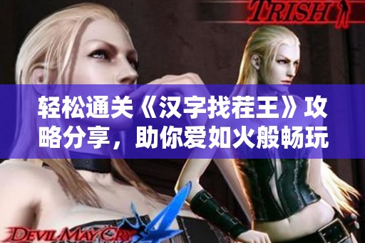轻松通关《汉字找茬王》攻略分享，助你爱如火般畅玩游戏