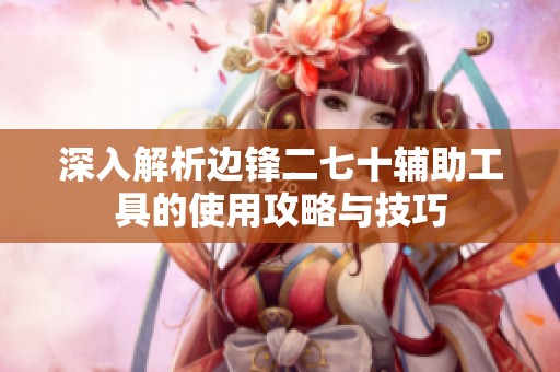 深入解析边锋二七十辅助工具的使用攻略与技巧