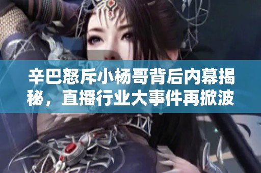辛巴怒斥小杨哥背后内幕揭秘，直播行业大事件再掀波澜