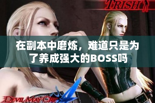 在副本中磨炼，难道只是为了养成强大的BOSS吗