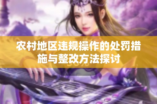 农村地区违规操作的处罚措施与整改方法探讨